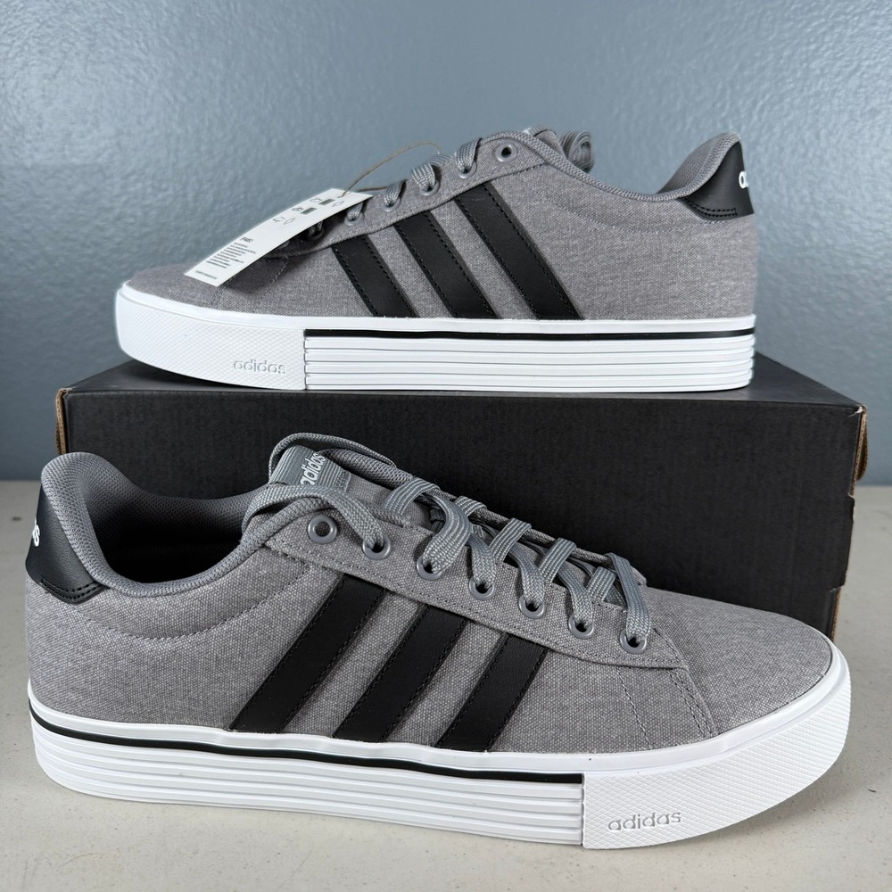 Adidas Daily 4.0 Grey Black Canvas Skate Shoes Sneakers IF4493 Mens 10 Womens 11